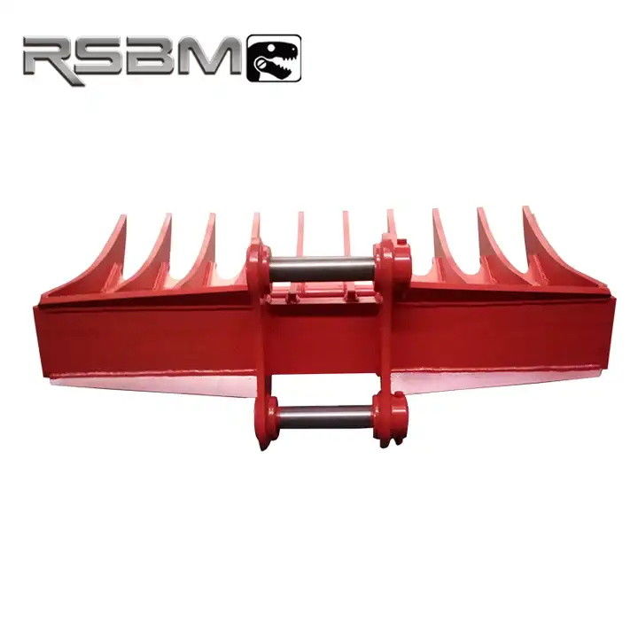 Q345B Rake de racine pour excavatrice Rake de racine lourd pour les grands travaux de défrichage des terres