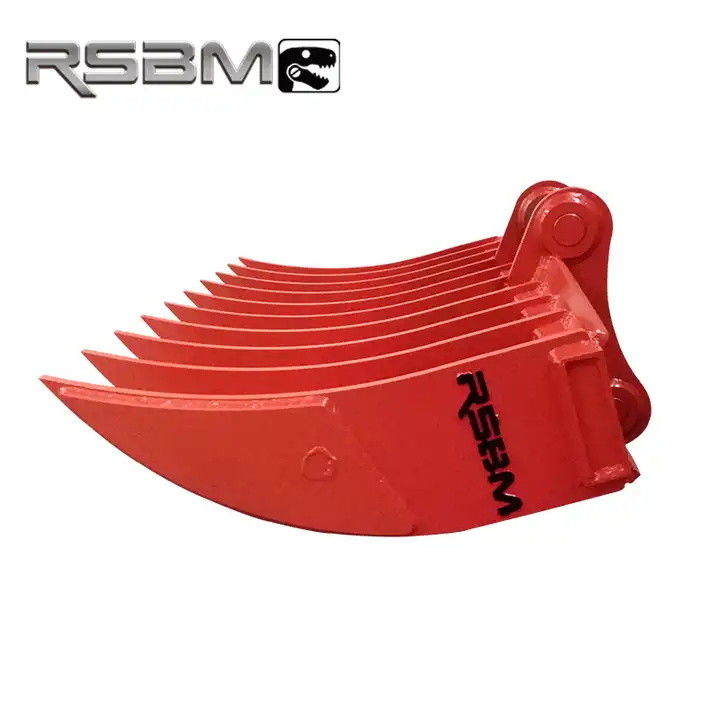 Q345B Rake de racine pour excavatrice Rake de racine lourd pour les grands travaux de défrichage des terres